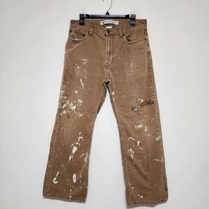 Paint Splattered Thrashed Destroyed Gap Jeans Vintage Grunge Streetwear Brown
